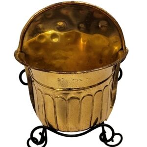 Vintage Gold Brass Bucket